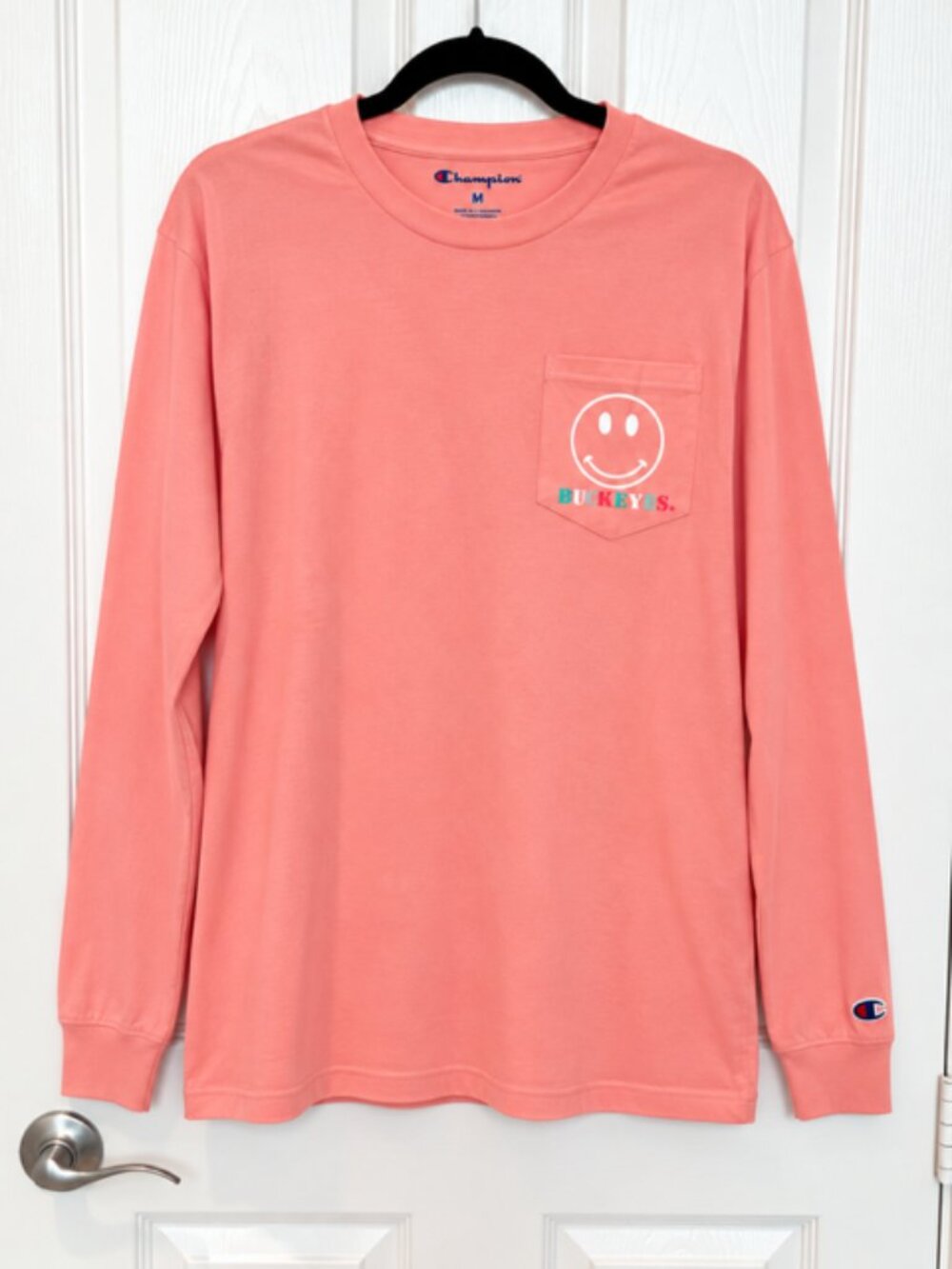Champion Ohio State Buckeyes Smiley Long Sleeve Tee Women’s M Collegiate Preppy